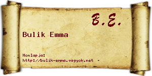 Bulik Emma névjegykártya