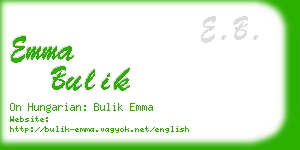 emma bulik business card